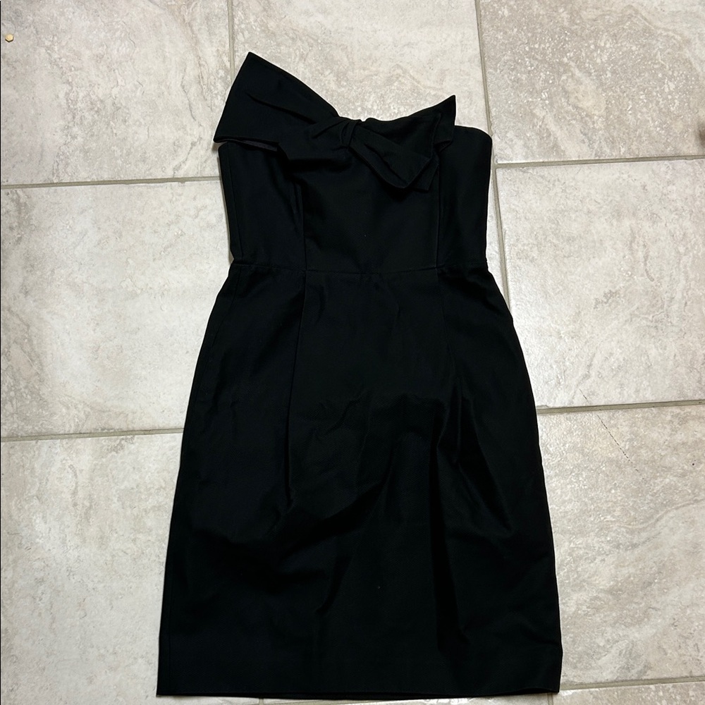 Derek Lam Black Strapless Dress with Bow Detail size 4